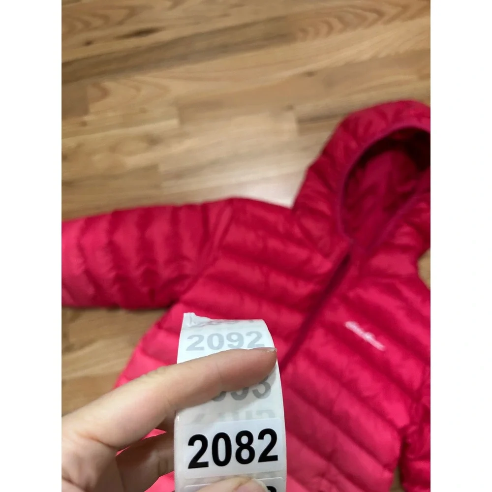 Eddie Bauer Kids Reversible Puffer Jacket Pink Ombre Hooded Zip Up Size M‎ 10 12